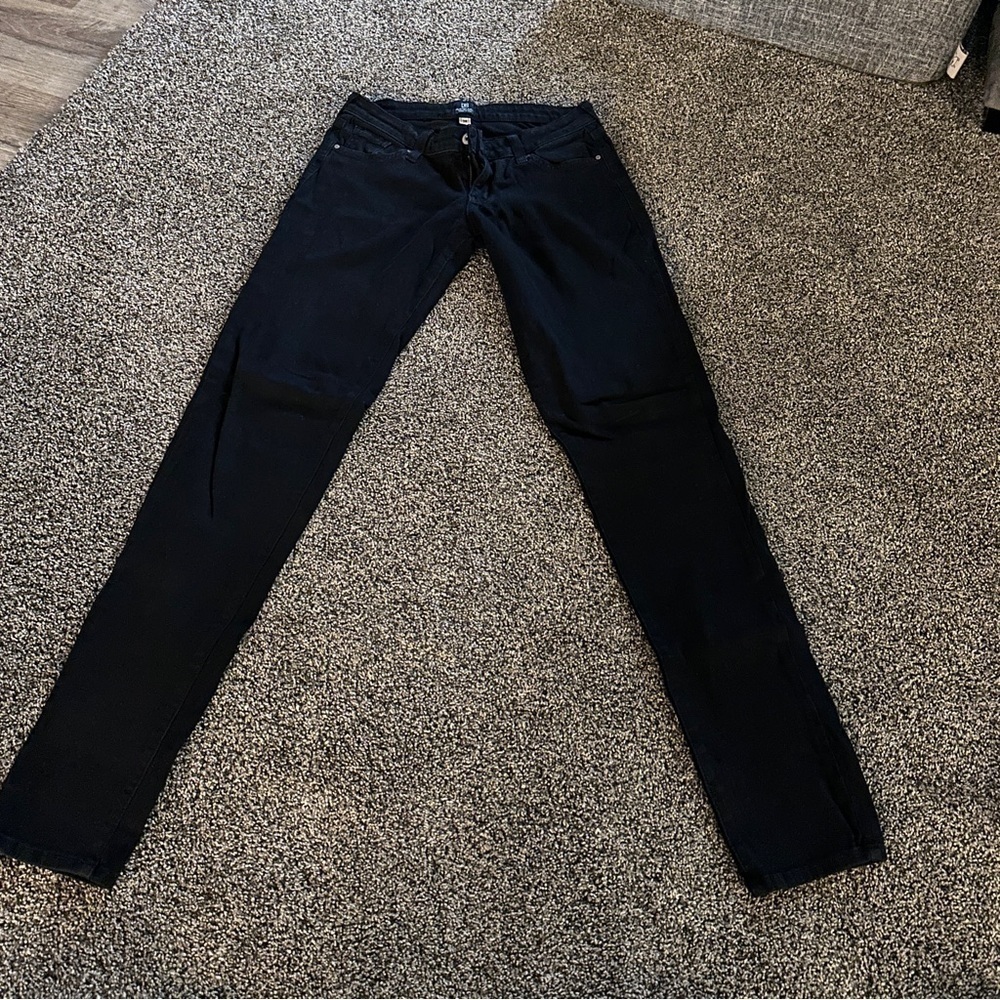 Just Black Skinny Jeans Classic Black Stretch Denim Mid Rise Made in USA Size 28